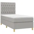 cadre de lit avec matelas Gris clair 100x200cm Tissu