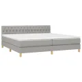 cadre de lit matelas LED Gris clair 200x200 cm Tissu