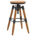 Tabourets de bar lot de 2 bois de sapin solide