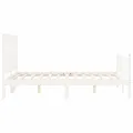 Cadre de lit avec tête de lit blanc 140x200 cm bois massif
