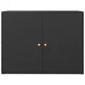 Armoire de rangement jardin Noir 100x55,5x80 cm Résine tressée
