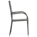 Chaises empilables d'extérieur 2 pcs Gris Résine tressée