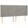 Tête de lit à LED Gris clair 203x16x118/128 cm Velours