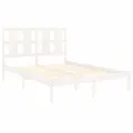 Cadre de lit Blanc Bois de pin massif 140x190 cm