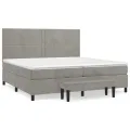 cadre de lit et matelas Gris clair 200x200cm Velours