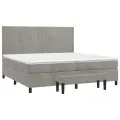 cadre de lit et matelas Gris clair 200x200cm Velours