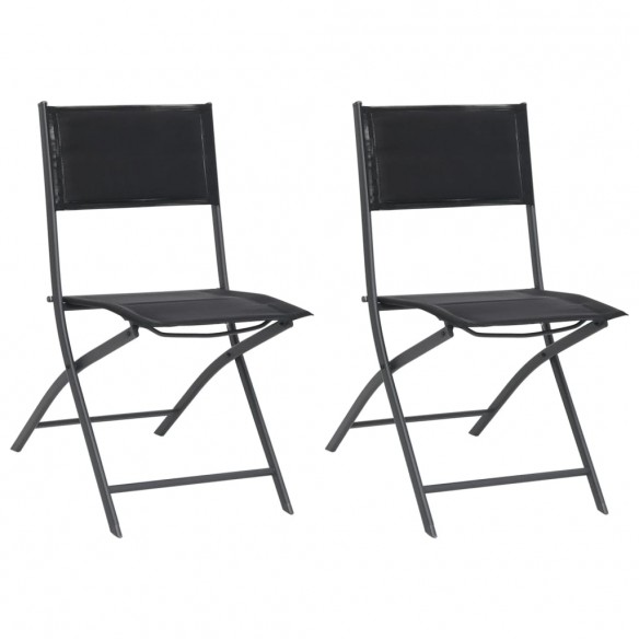 Chaises de jardin pliables 2 pcs Acier et textilène