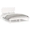 Cadre de lit Blanc 140x190 cm Bois massif