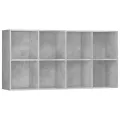 Bibliothèque/Buffet Gris béton 66 x 30 x 130 cm Aggloméré