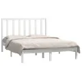 Cadre de lit Blanc Bois de pin massif 140x190 cm