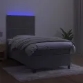 cadre de lit matelas et LED Gris clair 100x200 cm