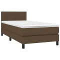 cadre de lit avec matelas Marron foncé 100x200 cm