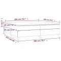 cadre de lit avec matelas Gris foncé 200x200cm Tissu