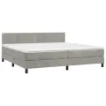 cadre de lit et matelas Gris clair 200x200cm Velours