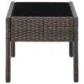 Table de jardin Marron 75x40x37 cm Résine tressée