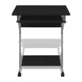 Bureau d'ordinateur compact avec plateau à clavier Noir
