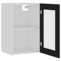 Armoire en verre suspendue Noir 40x31x60 cm Aggloméré