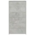 Buffet avec 6 tiroirs Gris béton 50x34x96 cm Aggloméré