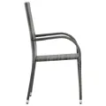 Chaises empilables d'extérieur 6 pcs Gris Résine tressée
