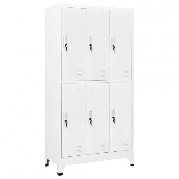 Armoire à casier avec 6 compartiments Acier 90x45x180 cm Gris