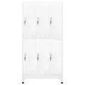 Armoire à casier avec 6 compartiments Acier 90x45x180 cm Gris