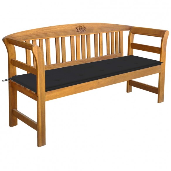 Banc de jardin avec coussin 157 cm Bois d'acacia massif