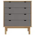 Commode OTTA Marron et gris 76,5x39,5x90 cm Bois de pin massif