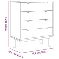 Commode OTTA Marron et gris 76,5x39,5x90 cm Bois de pin massif