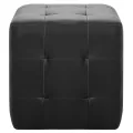 Poufs 2 pcs Noir 30 x 30 x 30 cm Similicuir