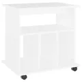 Armoire à roulettes Blanc 60x45x60 cm Aggloméré