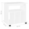 Armoire à roulettes Blanc 60x45x60 cm Aggloméré
