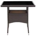 Table de salle à manger de jardin Marron Résine tressée