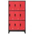 Armoire à casiers Anthracite et rouge 90x45x180 cm Acier