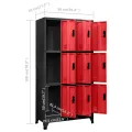 Armoire à casiers Anthracite et rouge 90x45x180 cm Acier
