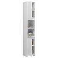 Armoire de salle de bain Blanc brillant 30x30x183,5cm Aggloméré