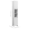 Armoire de salle de bain Blanc brillant 30x30x183,5cm Aggloméré