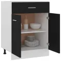 Armoire de plancher à tiroir Noir 60x46x81,5 cm Aggloméré