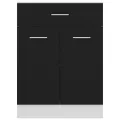 Armoire de plancher à tiroir Noir 60x46x81,5 cm Aggloméré
