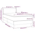cadre de lit avec matelas Gris foncé 80x200 cm Tissu