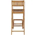 Tabourets pliables de bar d'extérieur 2 pcs Bois de teck solide