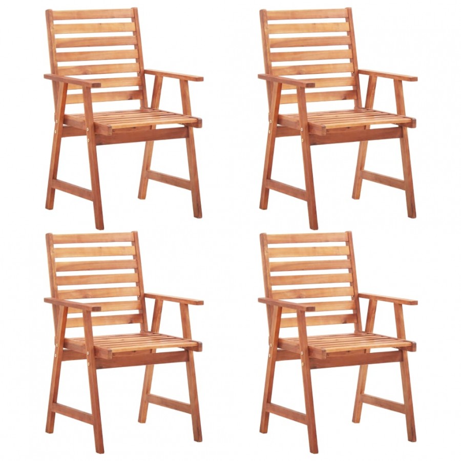 Chaises de salle à manger d'extérieur 4 pcs Acacia massif