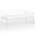 Cadre de canapé-lit extensible Blanc Métal 90x200 cm