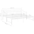 Cadre de canapé-lit extensible Blanc Métal 90x200 cm