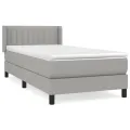 cadre de lit et matelas Gris clair 90x190 cm Tissu