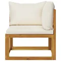 Banc de jardin à 2 places avec coussins blanc crème