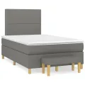 cadre de lit avec matelas Gris foncé 120x200cm Tissu