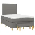 cadre de lit avec matelas Gris foncé 120x200cm Tissu