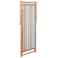 Chaise pliable de plage Tissu et cadre en bois Multicolore