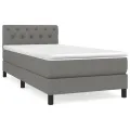 cadre de lit avec matelas Gris foncé 80x200 cm Tissu