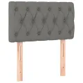 cadre de lit avec matelas Gris foncé 80x200 cm Tissu
